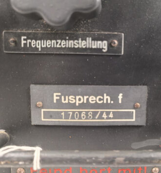 Funksprechgerät f ( Fusprech f. ) datiert 1944....