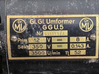 Umformer U 5 . Frühe Baureihe ohne datierung. Originallack, Funktion nicht geprüft.