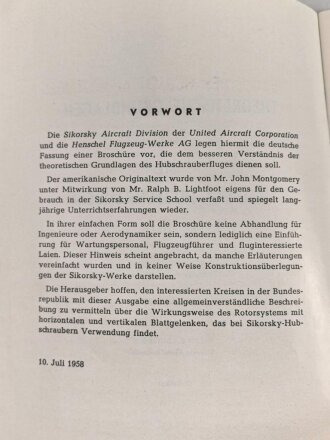 "Theoretische Grundlagen des Fliegems mit Skiorsky Hubschraubern" 33 Seiten, DIN A5, das Vorwort datiert 1958