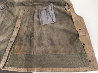 Leder Mantel wie Wehrmacht. Eventuell Eigentumstück ? Guter Gesamtzustand