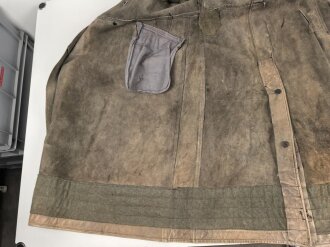 Leder Mantel wie Wehrmacht. Eventuell Eigentumstück ? Guter Gesamtzustand