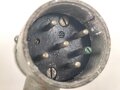 Steckverbindung für Frequenzprüfgeräte der Wehrmacht. Leichtmetall, guter Zustand, Originallack, Funktion nicht geprüft