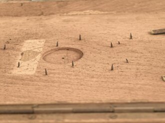 Luftwaffe, Transportkasten "Feldprüfgerät für Fahrt- und Höhenmesser Fl 22886"  Originallack, grob gereinigt