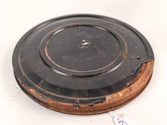 Verpackung für Tonrolle zumTonschreiber d " Dora" der Wehrmacht. Originallack, ungereinigt