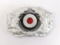 Heer, Eichenlaubkranz mit Kokarde für eine Schirmmütze. Aluminium
