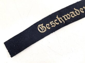 Luftwaffe Ärmelband "Geschwader Horst Wessel" . Leicht getragenes Stück, Gesamtlänge 40,5cm