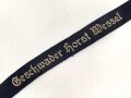 Luftwaffe Ärmelband "Geschwader Horst Wessel" . Leicht getragenes Stück, Gesamtlänge 40,5cm