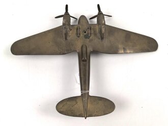 Schweres Flugzeugmodell aus Messing, Spannweite 32cm