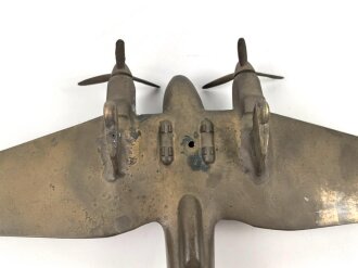 Schweres Flugzeugmodell aus Messing, Spannweite 32cm