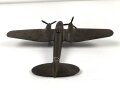 Schweres Flugzeugmodell aus Messing, Spannweite 32cm