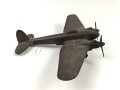 Schweres Flugzeugmodell aus Messing, Spannweite 32cm