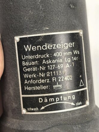 Luftwaffe Elektrischer Wendezeiger FL 22402, Funktion nicht geprüft