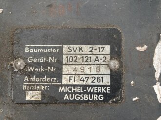 Luftwaffe , Schalt- und Verteilerkasten SVK   2-17. Anfordererzeichen Fl 47261. Michel Werke Augsburg. Ungereinigter Dachbodenfund