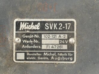 Luftwaffe , Schalt- und Verteilerkasten SVK   2-17. Anfordererzeichen Fl 47261. Michel Werke Augsburg. Ungereinigter Dachbodenfund