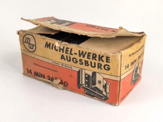 Luftwaffe , 10 Stück Reihentrennstecker " 14 MIN 265 60" in originaler Umverpackung der " Michel-Werke Augsburg"  Ungereinigter Dachbodenfund