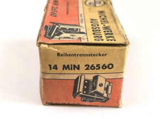 Luftwaffe , 10 Stück Reihentrennstecker " 14 MIN 265 60" in originaler Umverpackung der " Michel-Werke Augsburg"  Ungereinigter Dachbodenfund