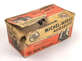 Luftwaffe , 10 Stück Reihentrennstecker " 14 MIN 265 60" in originaler Umverpackung der " Michel-Werke Augsburg"  Ungereinigter Dachbodenfund