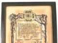 Österreich 1. Weltkrieg, Kleine Gedenktafel datiert 1916, Maße des Rahmen 14,5 x 20,5c,