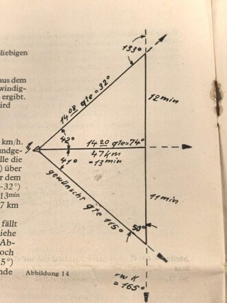 Luftwaffe, Beschreibung des Dreieckrechners DR2, 16 Seiten, DIN A5, C.Plath hamburg