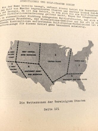 Fluglehrbuch: AFM 105-5 "Meteorologie für fliegendes Personal in der Ausbildung" 208 Seiten, über DIN A4. Stempel der " Lehr und Versuchs Staffel 1958"