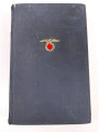 Adolf Hitler "Mein Kampf" blaue Ganzleinenausgabe in stark gebrauchtem Zustand, Führerbild fehlt, Wasserschaden
