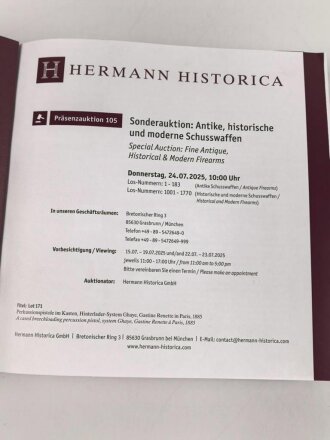 "Hermann Historica 105. Auktion" -...