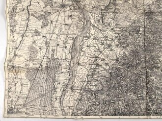 Landkarte Wehrmacht "Freiburg i. Br." Sonderausgabe, Maße 59 x 76 cm, leicht angekokelt