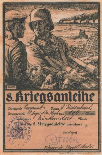 1. Weltkrieg und Weimarer Republik, Urkundengruppe eines bayrischen Frontkämpfers.