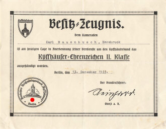 1. Weltkrieg und Weimarer Republik, Urkundengruppe eines bayrischen Frontkämpfers.