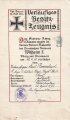 1. Weltkrieg und Weimarer Republik, Urkundengruppe eines bayrischen Frontkämpfers.