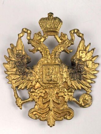 Österreich k.u.k. Mützenabzeichen aus Messingblech. Neuzeitliche Anfertigung, Breite 10,5cm