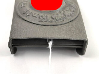 Polizei III.Reich, Koppelschloss für Mannschaften. Zink mit aufgelegtem Emblem, original lackiertes Stück in sehr gutem Zustand
