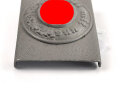Polizei III.Reich, Koppelschloss für Mannschaften. Zink mit aufgelegtem Emblem, original lackiertes Stück in sehr gutem Zustand