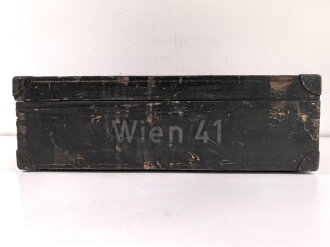 Transportkasten für ein Minensuchgerät Wien 41 der Wehrmacht, Originallack, ungereinigtes Stück