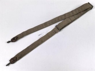 1. Weltkrieg, feldgrauer Trageriemen für Brotbeutel, die Schanzzeugschlaufe abgetrennt