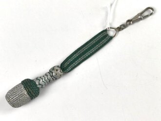 Troddel für Unteroffiziere als Schlüsselanhänger. Gesamtlänge mit Karabinerhaken 14,5cm