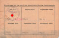 Oberfeldkommandantur 225 Warschau, Ausweis für einen Unteroffizier der Fliegerhorstkommandantur, datiert 30.6.1944, Postkartengroße