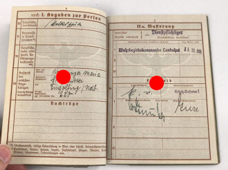 Wehrpaß Heer, eingestellt am 10.1.1940 bei Infanterie Ersatz Btl. 63 Ingolstadt