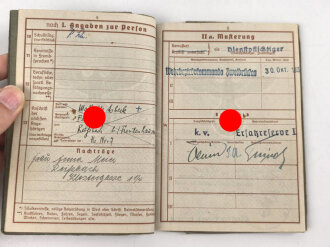 Wehrpaß Heer, eingestellt am 15. Januar 1942 bei 3. Schtz. Kp./ Ers. Btl. 179 Traunstein
