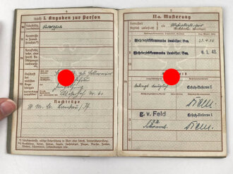 Wehrpaß Heer , eingestellt  18.5.43 bei Grenadier Ersatz Btl. 63 Ingolstadt
