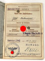 Wehrpaß Heer , eingestellt  18.5.43 bei Grenadier Ersatz Btl. 63 Ingolstadt