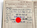Wehrpaß Heer , eingestellt  18.5.43 bei Grenadier Ersatz Btl. 63 Ingolstadt
