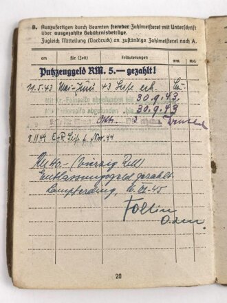 Soldbuch Heer, ausgestellt am 27.4.1943 bei "Gr. Ers. Btl 181"
