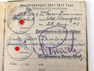 Soldbuch Heer, ausgestellt am 27.4.1943 bei "Gr. Ers. Btl 181"