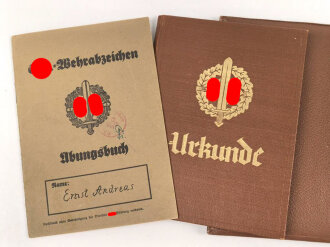 Urkundenheft zum SA Sportabzeichen in bronze für...