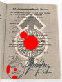 Leistungsbuch der Hitler-Jugend,eingetragenes Leistungsabzeichen in Silber, Bann 332 Landshut, datiert 1943