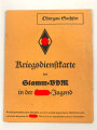 Kriegsdienstkarte des Stamm-BDM in der Hilter-Jugend, Kamenz Untergau 178, datiert 1941, dazu ein Heftchen