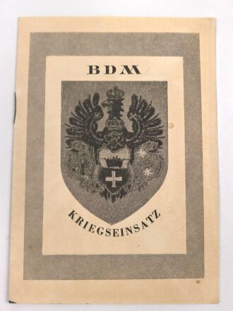 Königsberg, "BDM Kriegseinsatz"  Ausweis, die Hakenkreuz übermalt,  datiert 1942