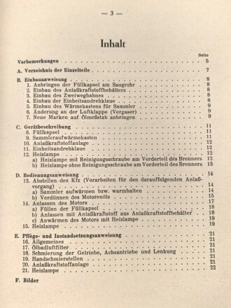 D 662/206a "Leichter Personenkraftwagen K1" Sonderausrüstung für Winterbetrieb, datiert 1944. Vermutlich alter Nachdruck