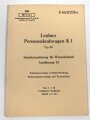 D 662/206a "Leichter Personenkraftwagen K1" Sonderausrüstung für Winterbetrieb, datiert 1944. Vermutlich alter Nachdruck